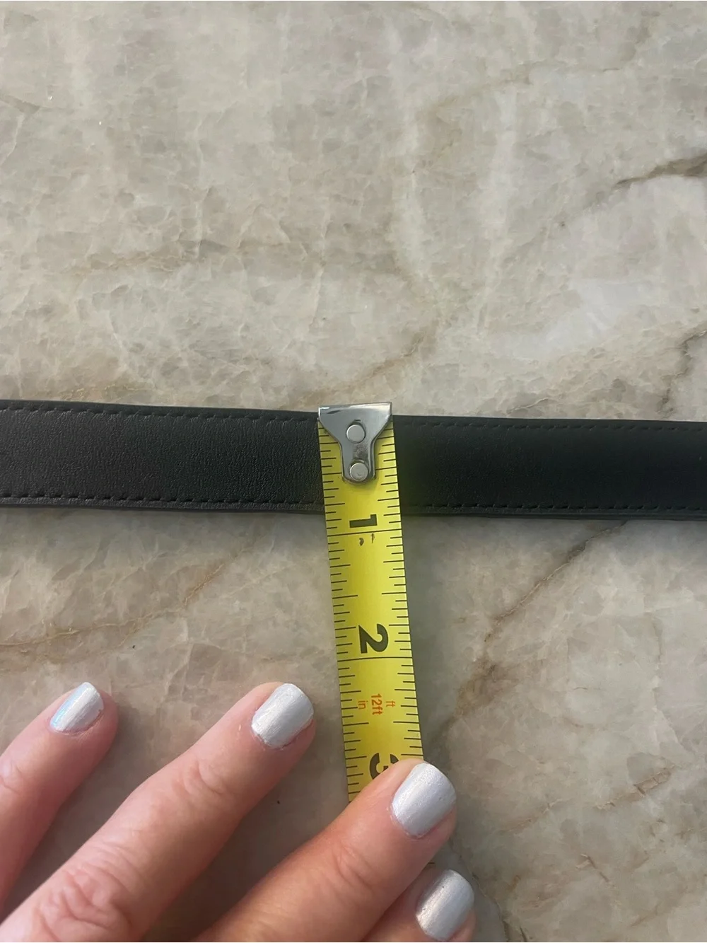 Ralph Lauren Black Leather Belt with Gold-Tone Plate